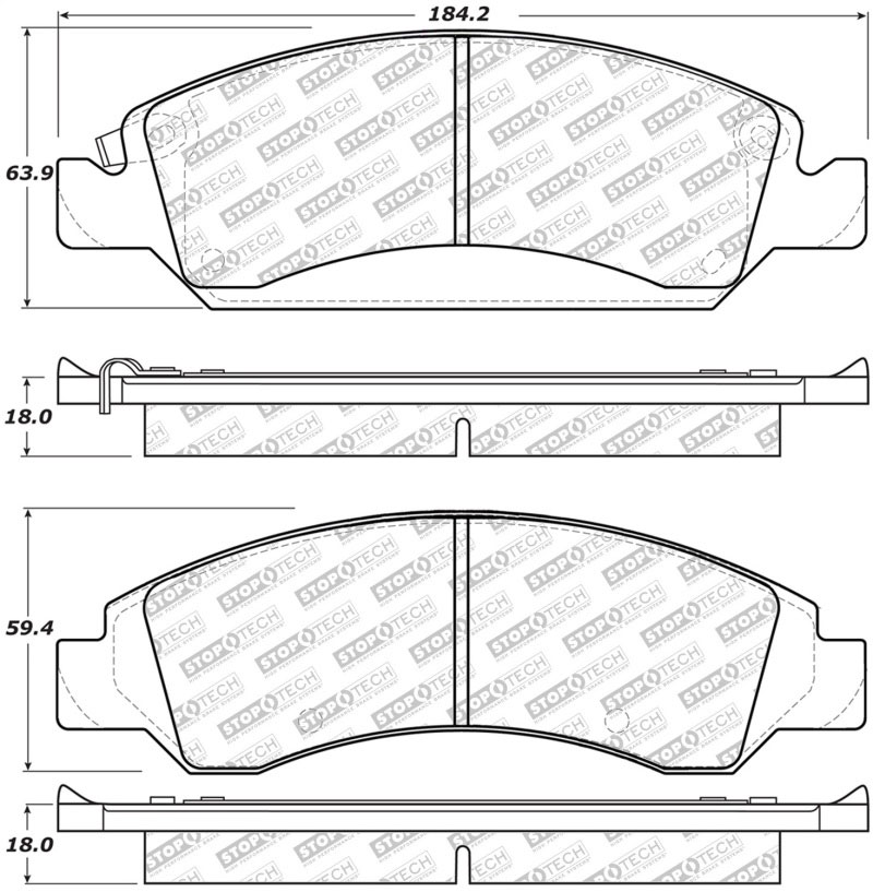 Stoptech 305.13630 | StopTech Street Select Brake Pads GMC Yukon Front Bracket Cast# 351C/352C, Front; 2007-2008