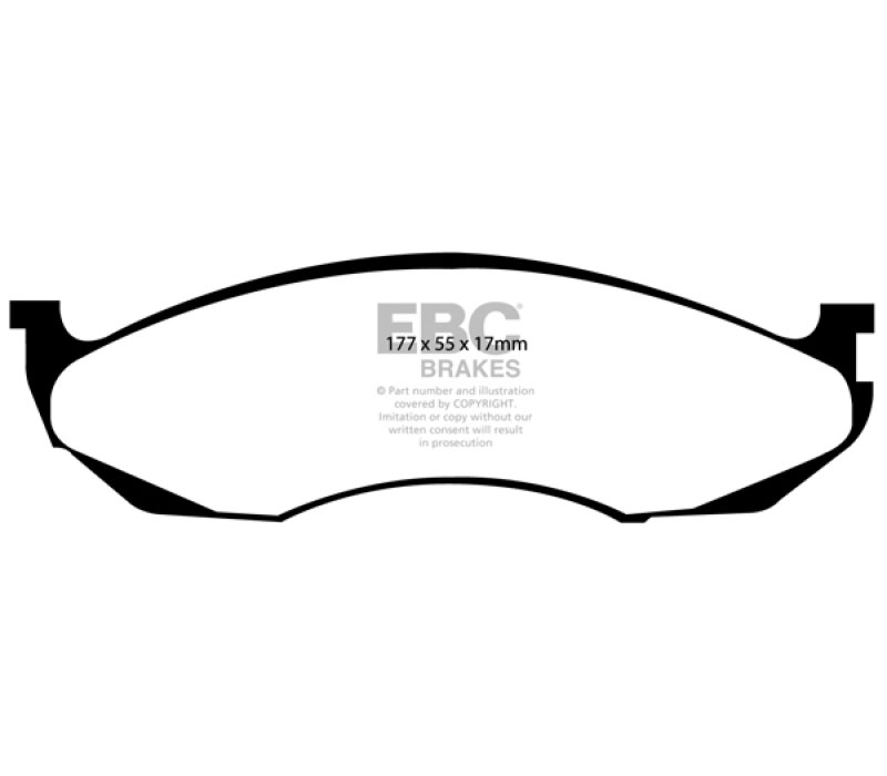 EBC dp61022 | 90-91 Jeep Cherokee 2.5 4WD Greenstuff Front Brake Pads; 1990-1991