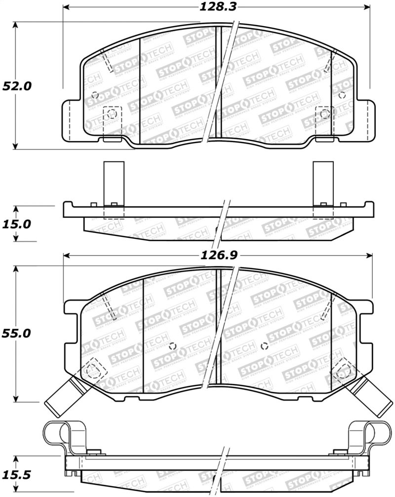 Stoptech 308.05270 | StopTech Street Brake Pads Toyota Previa Fr 5/90, Front; 1991-1991