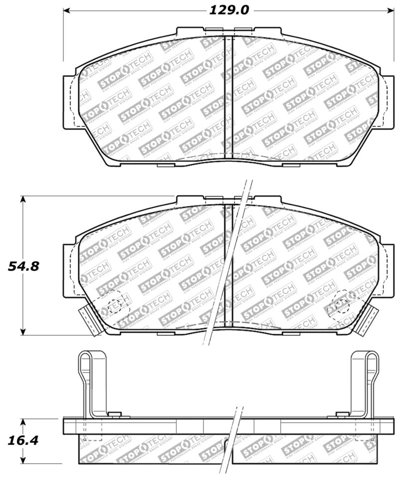 Stoptech 305.06170 | StopTech Street Select Brake Pads Acura Integra GS, Front; 1997-2001