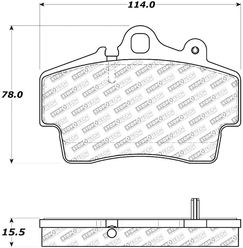 Stoptech 305.07370 | StopTech Street Select Brake Pads Porsche Cayman Base Iron Disc, Front; 2007-2008