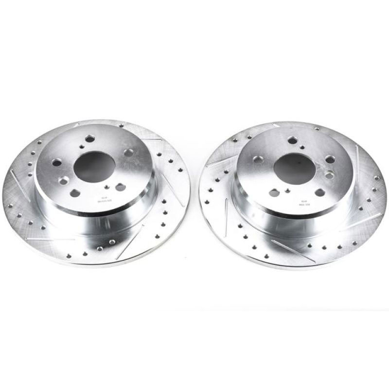 PowerStop jbr738xpr | Power Stop 99-03 Lexus RX300 Rear Evolution Drilled & Slotted Rotors - Pair; 1999-2003