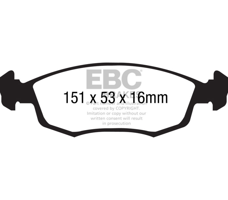 EBC ud1568 | 11+ Fiat 500 1.4 (ATE Calipers) Ultimax2 Front Brake Pads