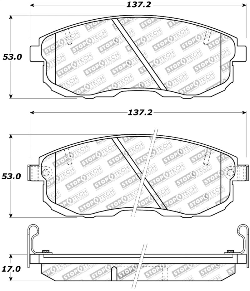 Stoptech 308.06530 | StopTech Street Brake Pads Nissan Sentra LE Fr 4/03, Front; 2004-2004