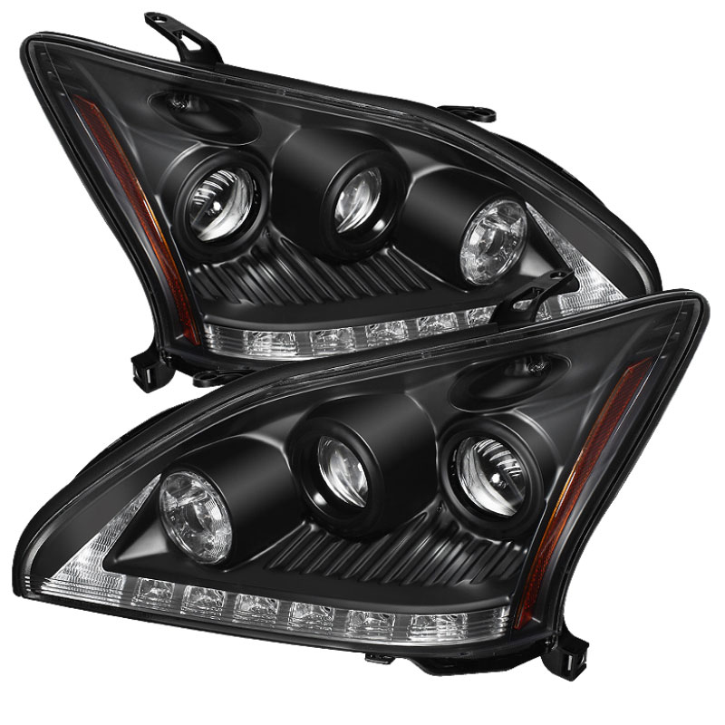 SPYDER 5076779 | Spyder Lexus RX330 Projector Headlights - Halogen Model Only - DRL LED - Black - (PRO-YD-LRX35004-DRL-BK); 2004-2006