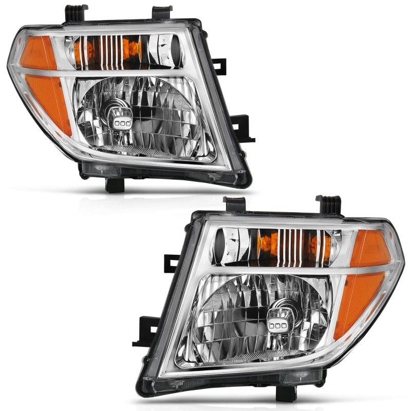 ANZO 111463 | 2005-2008 Nissan Pathfinder Crystal Headlight Chrome Amber (OE Replacement); 2005-2008