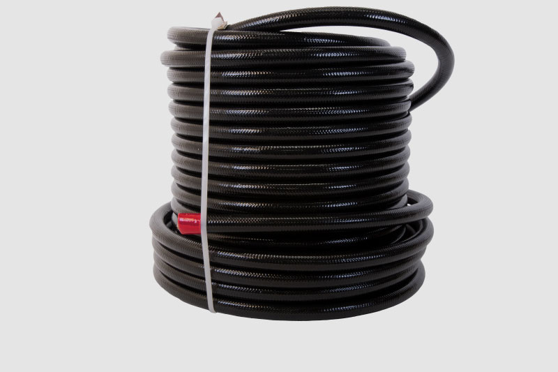 Aeromotive 15326 | PTFE SS Braided Fuel Hose - Black Jacketed - AN-08 x 12ft