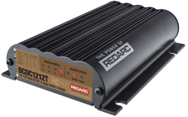 Redarc bcdc1212t | REDARC DC/DC 3-Stage Vehicle to Trailer Battery Charger - 12V 12A; 2012-2012