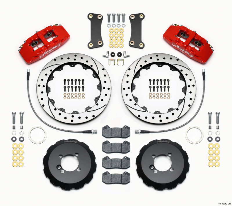 Wilwood 140-13062-dr | Dynapro 6 Front Hat Kit 12.88in Drilled Red 2002-Up Mini Cooper w/ Lines; 2002-2021