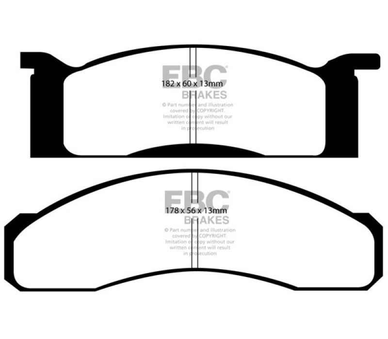 EBC dp41158r | 70 Ford Fairlane 4.1 Yellowstuff Front Brake Pads; 1970-1970