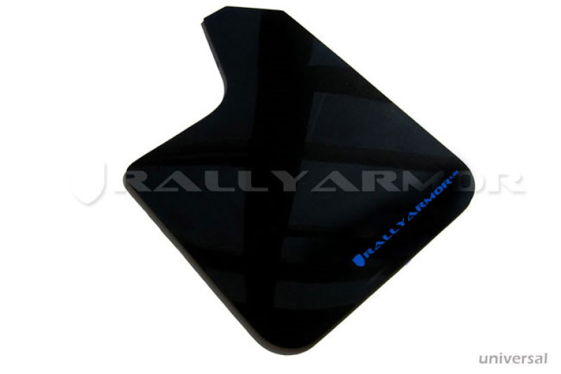 Rally Armor mf12-ur-blk/bl | Universal fitment (no hardware) UR Black Mud Flap w/ Blue Logo