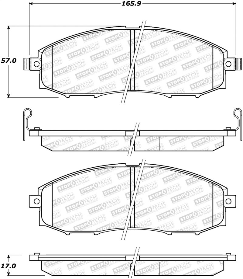 Stoptech 308.08300 | StopTech Street Brake Pads Nissan Xterra, Front; 2000-2004