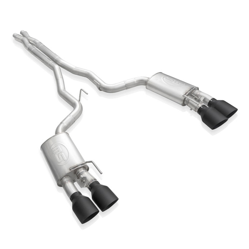 Stainless Works gt500cbxfcrb | 2020 Ford GT500 Redline Catback X-Pipe Exhaust Factory Connect - Black Tips; 2020-2022