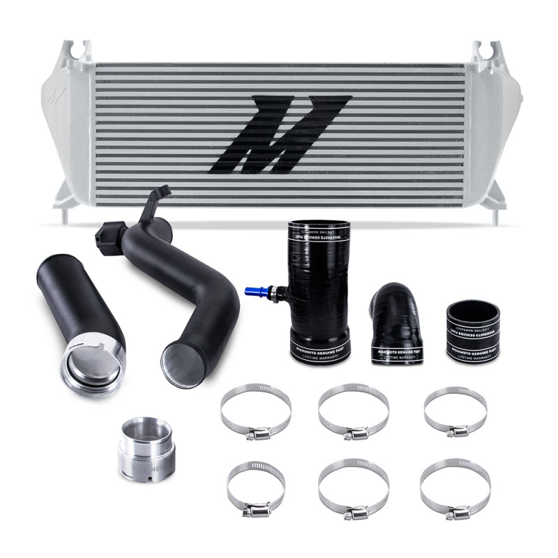 Mishimoto mmint-rgr-19kslbk | 19+ Ford Ranger 2.3L EcoBoost Intercooler Kit - Silver + MWBK Pipes; 2019-2022