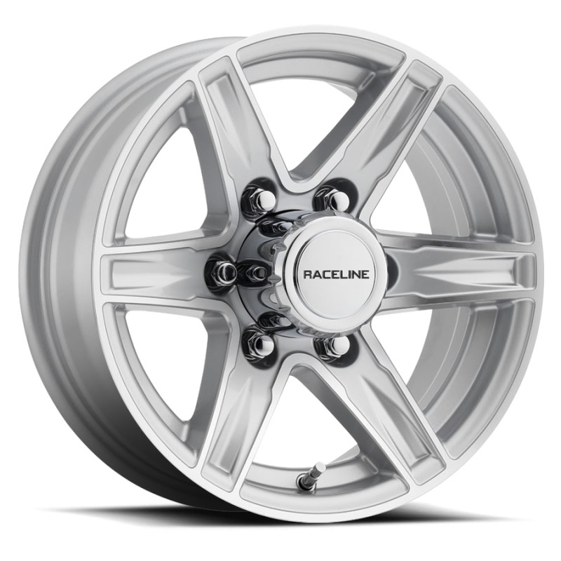 Raceline 810s66080 | 810S Stylus 16x6in / 8x165.1 BP / 0mm Offset / 4.90mm Bore - Silver & Machined Wheel