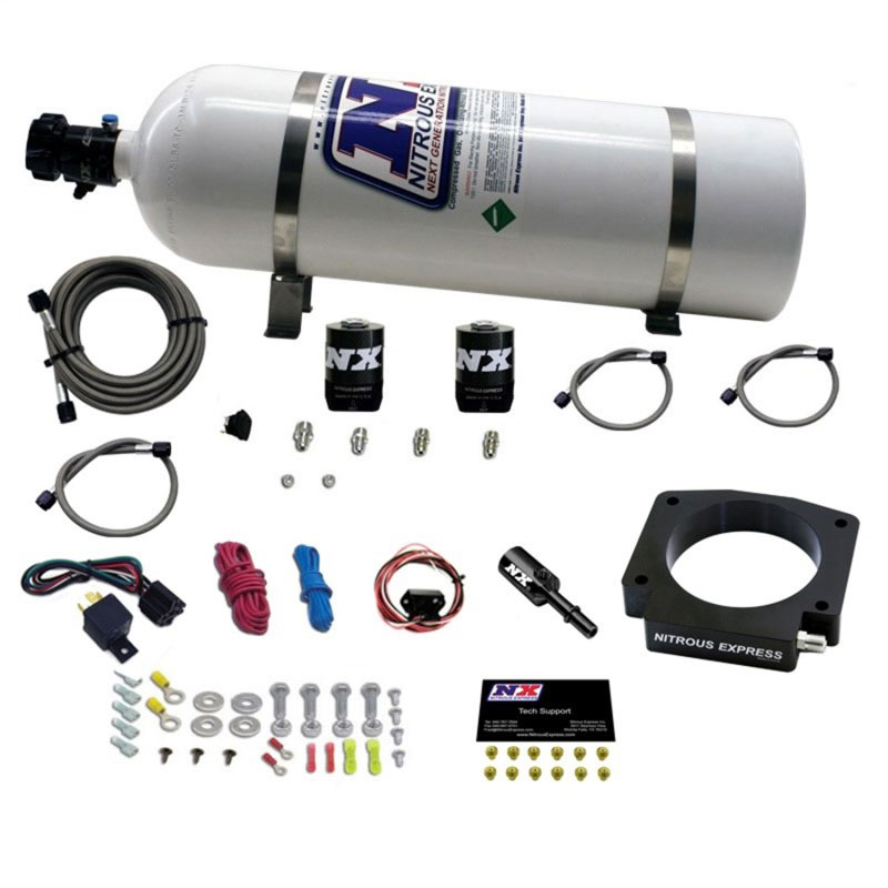 Nitrous Express 20953-15 | 15-17 Ford Mustang GT350 5.2L Nitrous Plate Kit w/15lb Bottle; 2015-2017