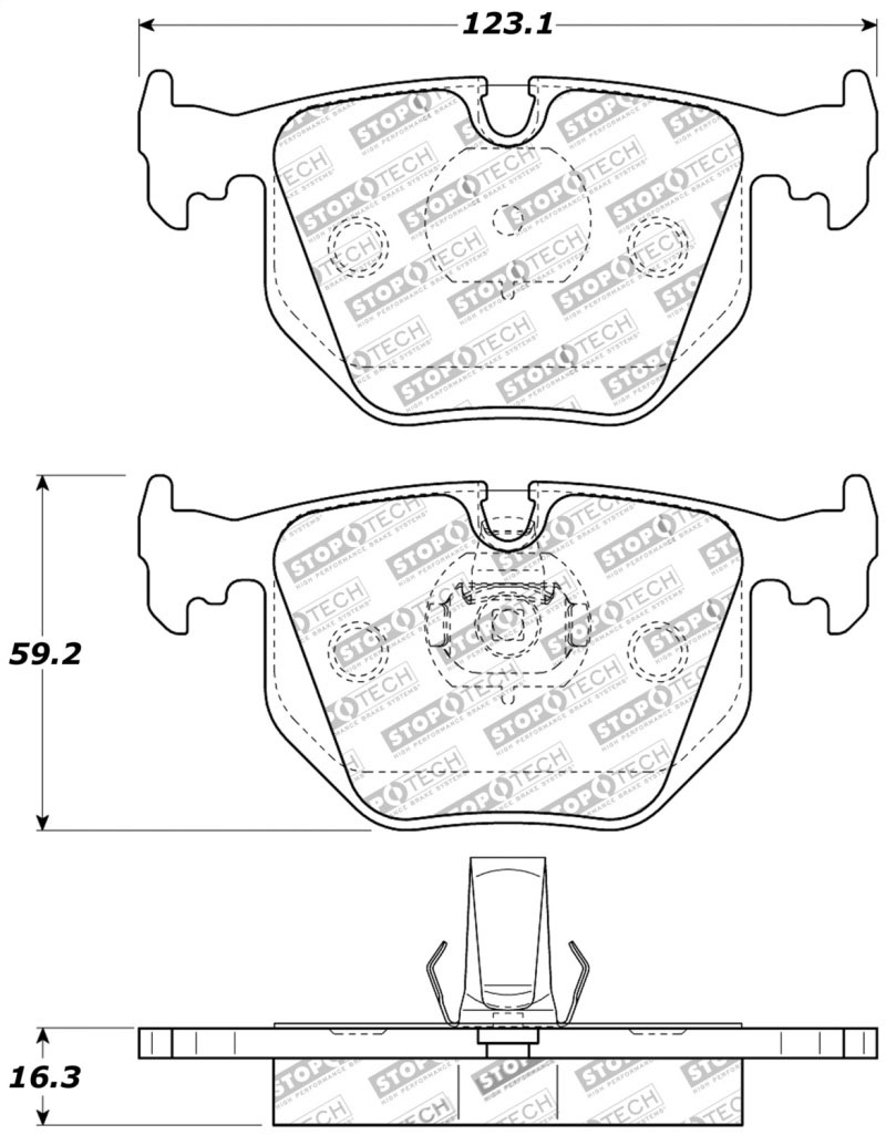 Stoptech 309.06830 | StopTech Sport Brake Pads BMW 330i, Rear; 2001-2005