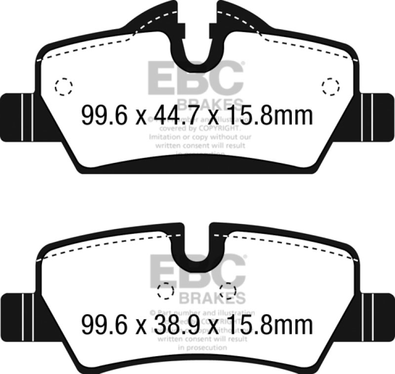 EBC dp42228r | 14+ Mini Hardtop 1.5 Turbo Cooper Yellowstuff Rear Brake Pads; 2014-2023