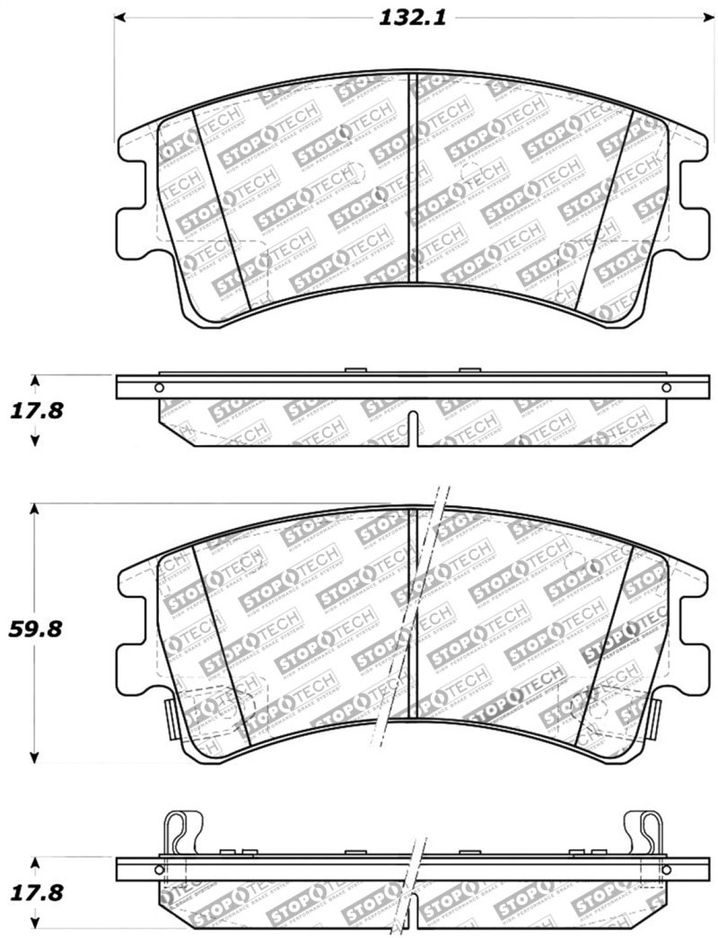 Stoptech 309.09570 | StopTech Sport Brake Pads Mazda 6, Front; 2003-2005