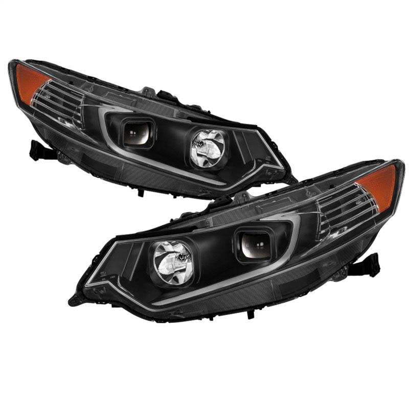 SPYDER 9042218 | xTune 09-14 Acura Varius Projector Headlights - Light Bar DRL - Black (PRO-JH-ATSX09-LB-BK); 2009-2014