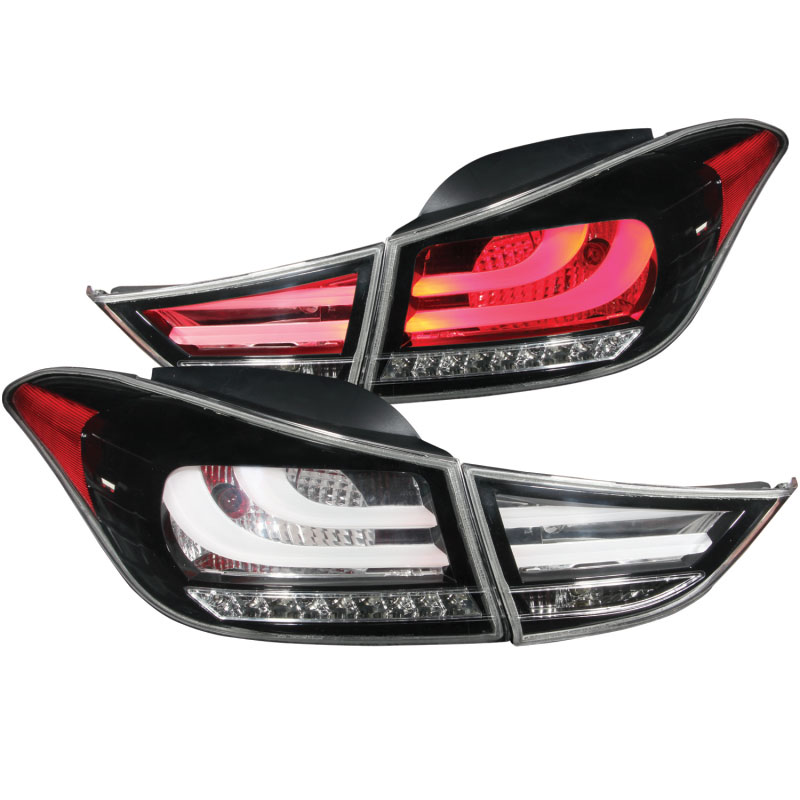 ANZO 321298 | 2011-2013 Hyundai Elantra LED Taillights Black 4pc; 2011-2013