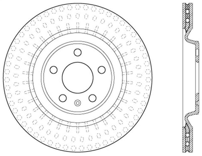 Stoptech 126.33137SL | StopTech Porsche Macan Sport Slotted Brake Rotor, Rear Left; 2015-2016