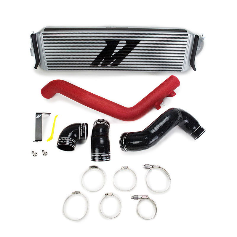 Mishimoto mmint-ctr-17kslwrd | 2017+ Honda Civic Type R Intercooler Kit - Silver Intercooler Red Piping; 2017-2020