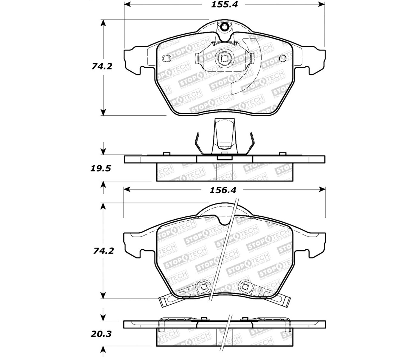 Stoptech 305.08190 | StopTech Street Select Brake Pads Saab 43348, Front; 1999-2010