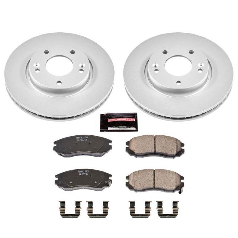 PowerStop crk163 | Power Stop 04-06 Hyundai Tiburon Front Z17 Evolution Geomet Coated Brake Kit; 2004-2006