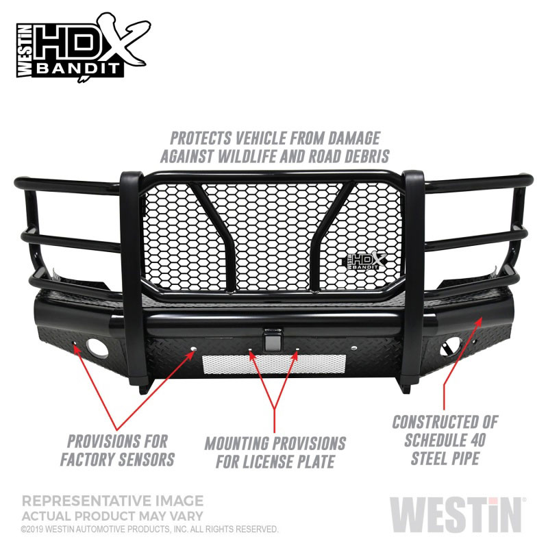 Westin 58-31135 | /HDX Bandit 19-20 Chevrolet Silverado 1500 Front Bumper - Black; 2019-2022