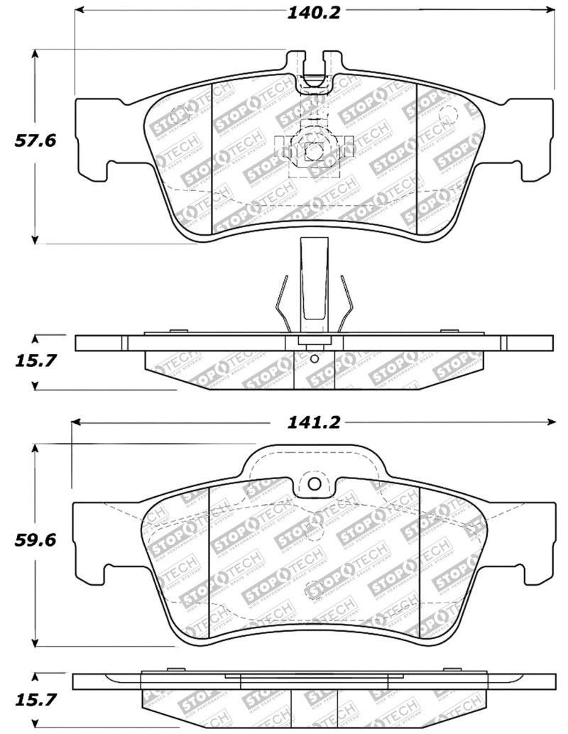 Stoptech 305.09860 | StopTech Street Select Brake Pads Mercedes-Benz E550, Rear; 2007-2014