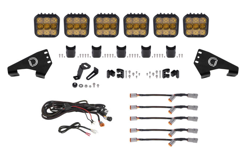 Diode Dynamics dd7631 | 20-Present Polaris RZR SS5 Sport CrossLink Roof - Yellow Combo Lightbar Kit; 2020-2023