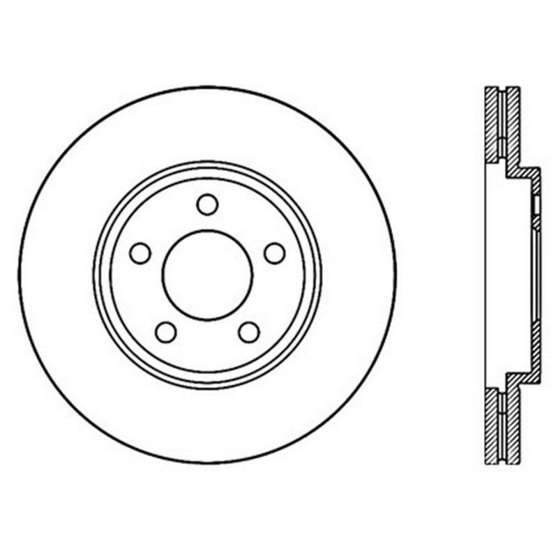 Stoptech 127.61072L | StopTech Mercury Marauder Sport Drilled/Slotted Rotor, Front Left; 2003-2004