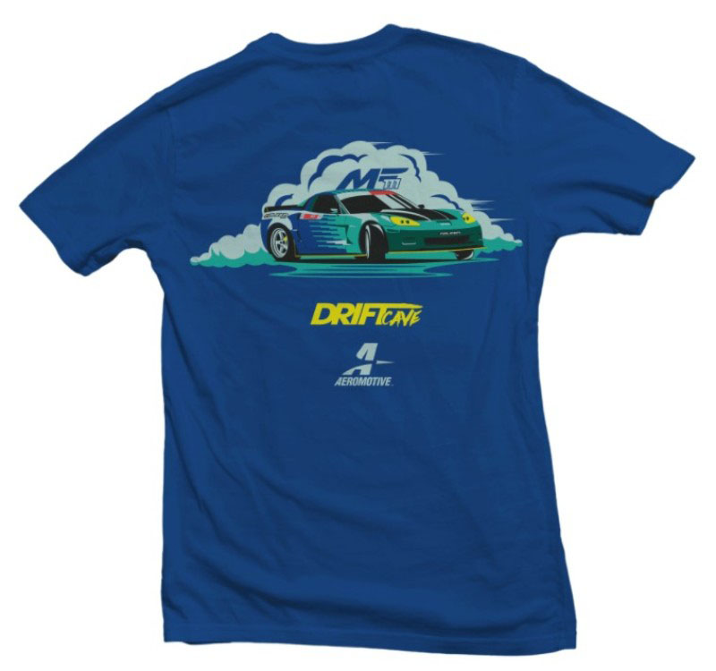 Aeromotive 91156 | Drift Car Logo Blue T-Shirt - Large