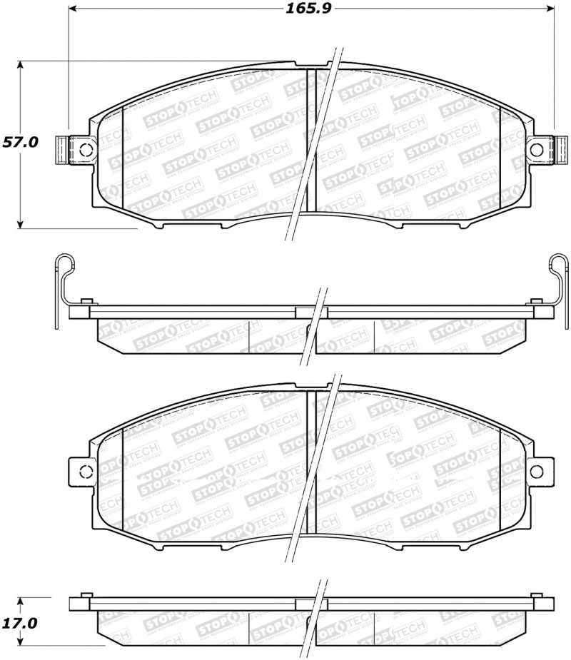 Stoptech 305.08300 | StopTech Street Select Brake Pads Nissan Xterra, Front; 2000-2004