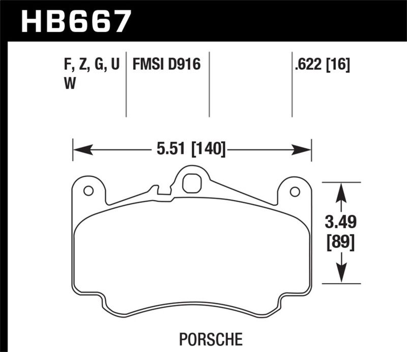 Hawk Performance hb667n.622 | Hawk 2012 Porsche 911 HP Plus Front Street Brake Pads; 2012-2012