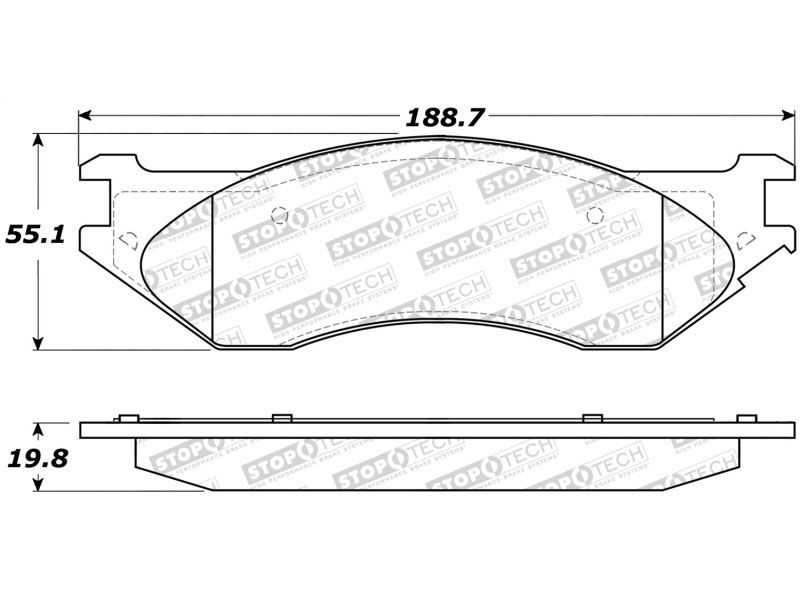 Stoptech 308.07023 | StopTech Street Brake Pads Dodge Ram 1500 SRT-10, Rear; 2004-2006