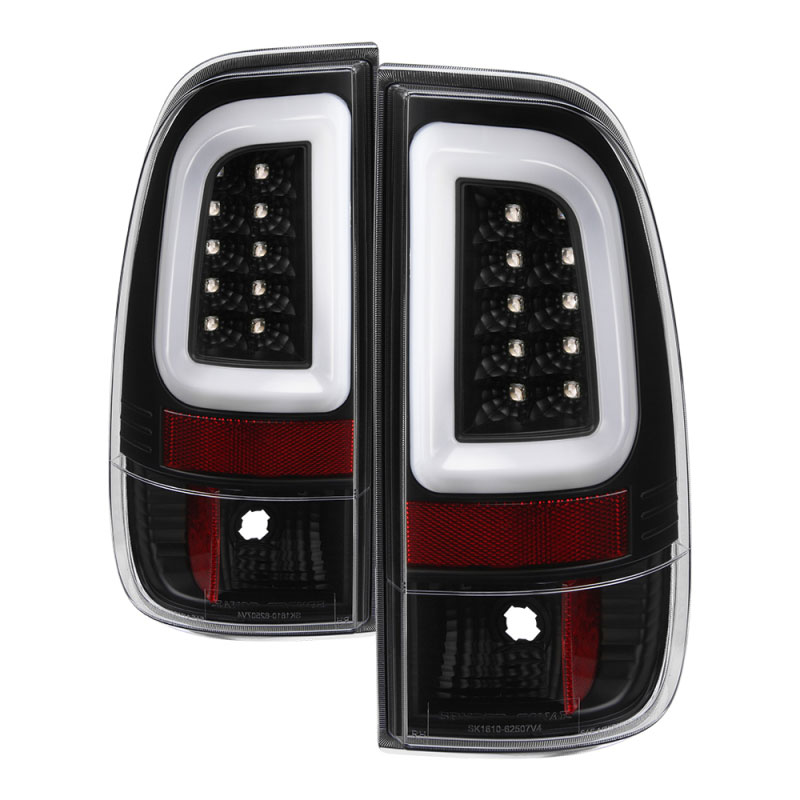 SPYDER 5084712 | Spyder 08-16 Ford Super Duty F-250 V3 Light Bar LED Tail Lights - Black (ALT-YD-FS07V3-LBLED-BK); 2008-2016