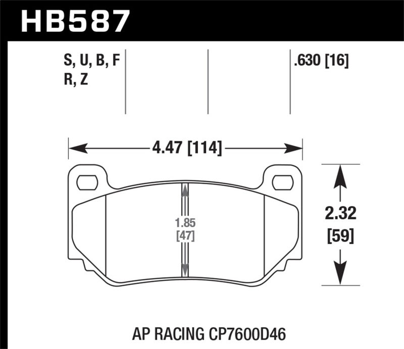 Hawk Performance hb587b.630 | Hawk HPS 5.0 AP Racing CP7600D46 Race Brake Pads