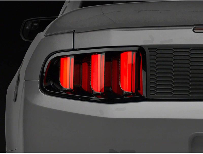 Raxiom 405839 | 10-12 Ford Mustang Vector V2 LED Tail Lights - Gloss Black Housing (Clear Lens); 2010-2012