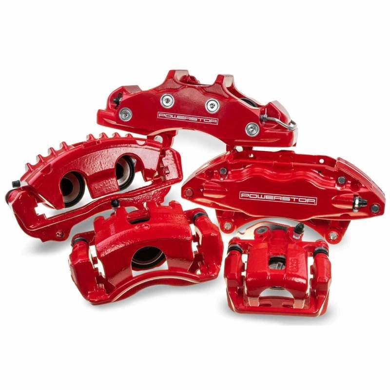 PowerStop s6376 | Power Stop 10-14 Subaru Outback Rear Red Caliper (Pair); 2010-2014