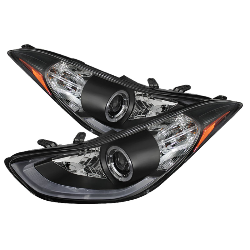 SPYDER 5073662 | Spyder Hyundai Elantra Projector Headlights - LED Halo - DRL - Black - High H1 (Included) - Low H7 (Included) - (PRO-YD-HYELAN11-DRL-BK); 2011-2013