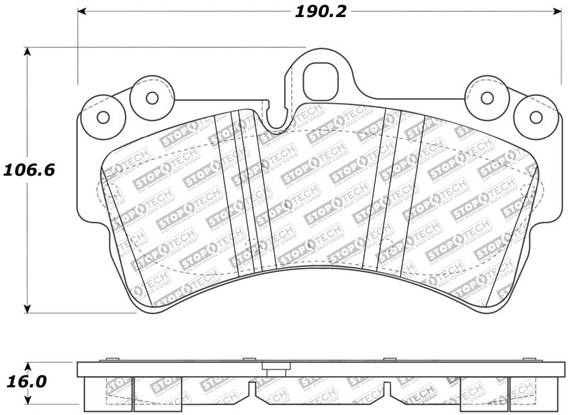 Stoptech 308.09770 | StopTech Street Brake Pads Volkswagen Touareg 350mm Front Disc, Front; 2004-2010