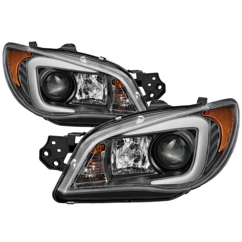 SPYDER 5083920 | Spyder Subaru Impreza WRX Projector Headlights - Halogen Model Only - Light Bar DRL - Black - (PRO-YD-SWRX06-LBDRL-BK); 2006-2007