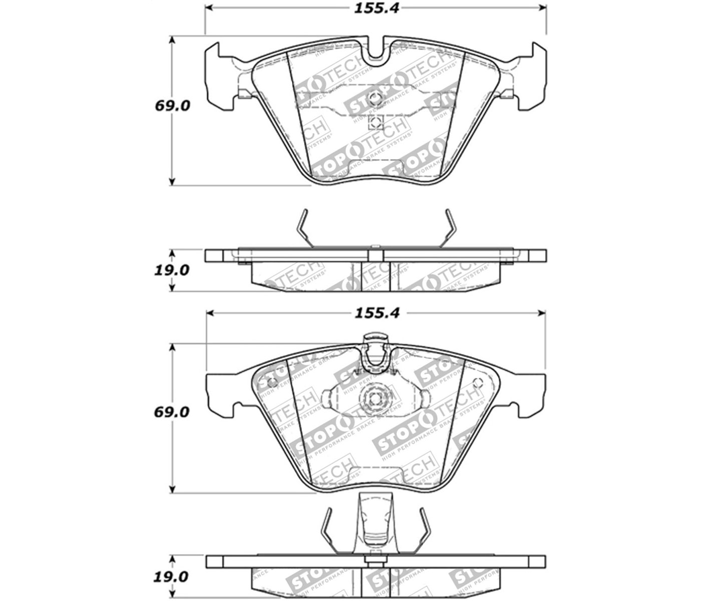 Stoptech 309.09180 | StopTech Sport Brake Pads BMW M3, Front; 2008-2013