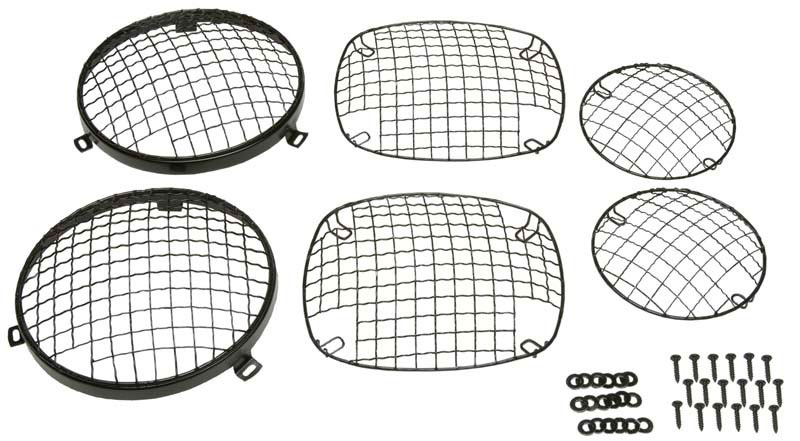 Kentrol 50465 | 76-86 Jeep CJ Powdercoat Wire Mesh Guard Set 6 Pieces Black; 1976-1986