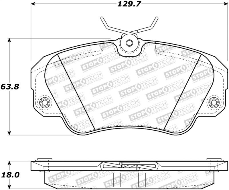 Stoptech 308.07200 | StopTech Street Brake Pads Cadillac Catera, Front; 1997-2001