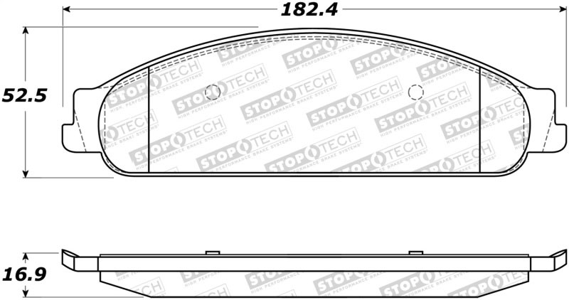 Stoptech 308.10700 | StopTech Street Brake Pads Ford Taurus X, Front; 2008-2009