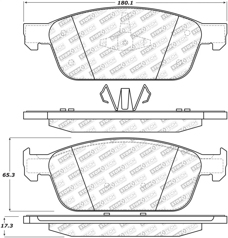 Stoptech 305.16450 | StopTech Street Select Brake Pads Ford Transit Connect, Front; 2014-2018