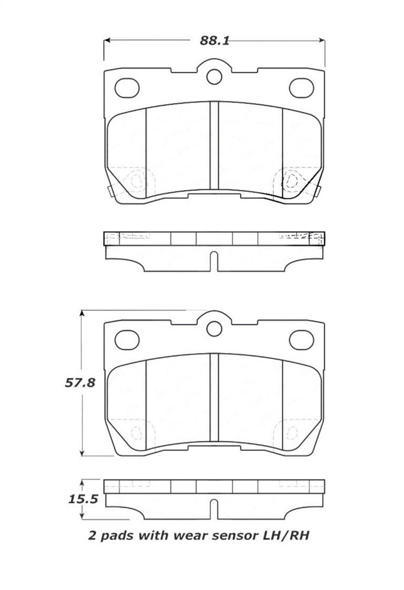 Stoptech 308.11130 | StopTech Street Brake Pads Lexus IS350, Rear; 2006-2013